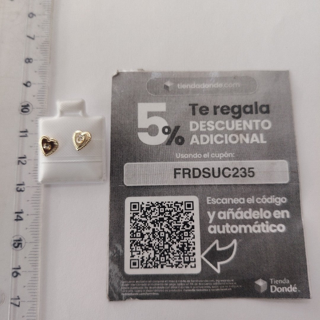 BROQUELES BROQUEL FIG CORAZON C CIRCONIA 14K 0.2614 GR (NUEVO)