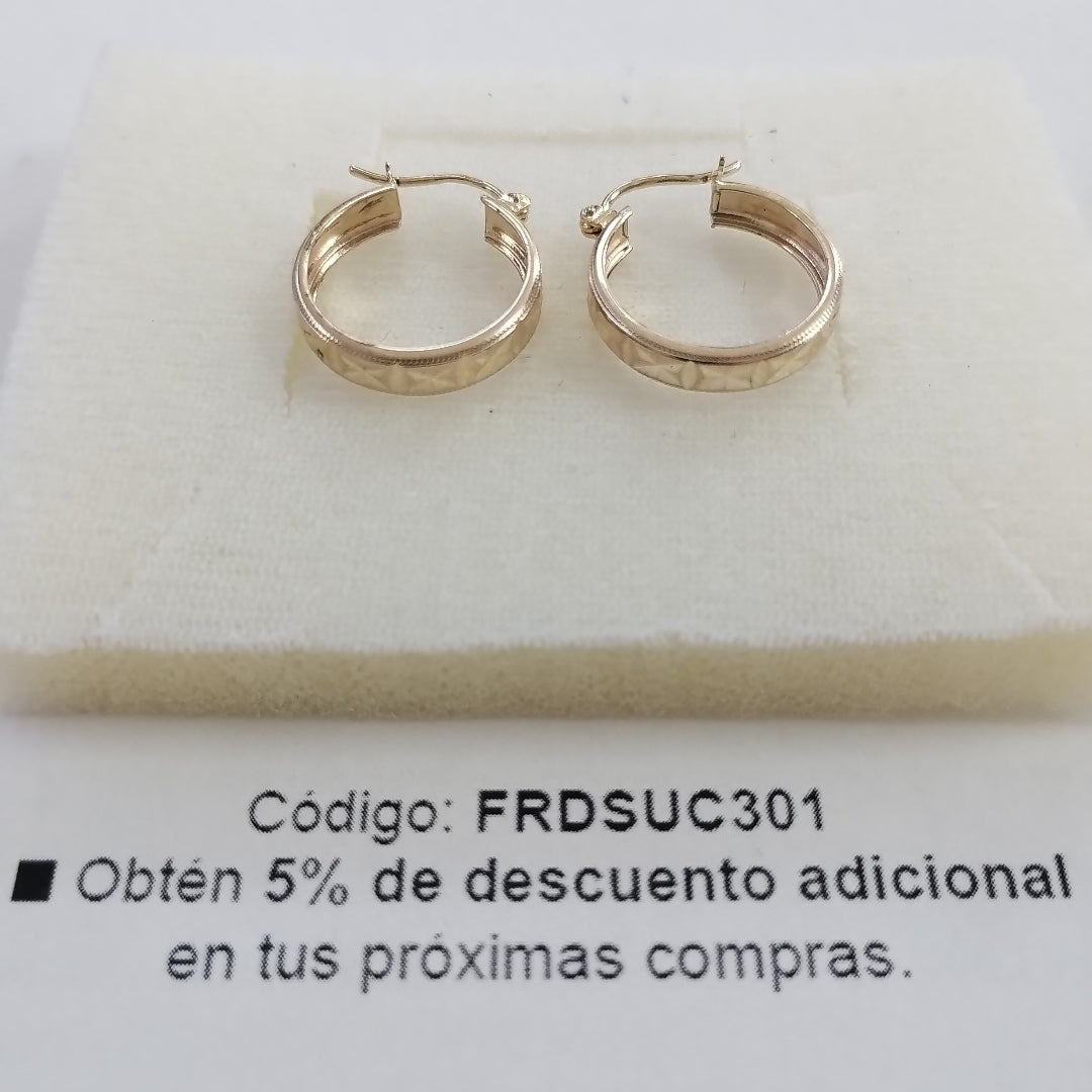 ARETES ARRACADAS LABRADAS 10K 2.1 GR (NUEVO)
