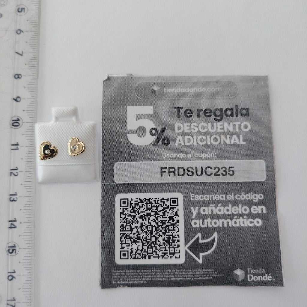 BROQUELES BROQUEL FIG CORAZON C CIRCONIA 14K 0.2614 GR (NUEVO)