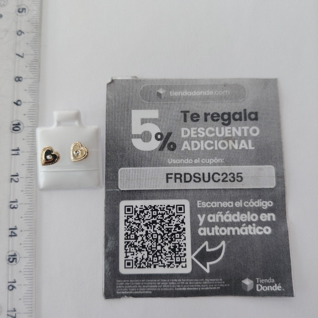BROQUELES BROQUEL FIG CORAZON C CIRCONIA 14K 0.2614 GR (NUEVO)
