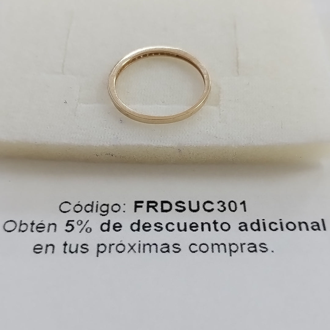 ANILLO ARGOLLA C CIRCONIAS 14K 9 TALLA 1.4 GR (NUEVO)