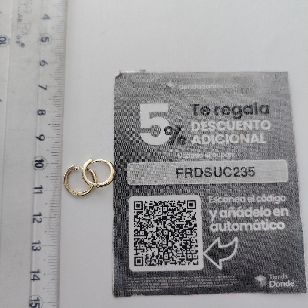 ARETES ARRACADAS LISAS 10K 1.2 GR (NUEVO)