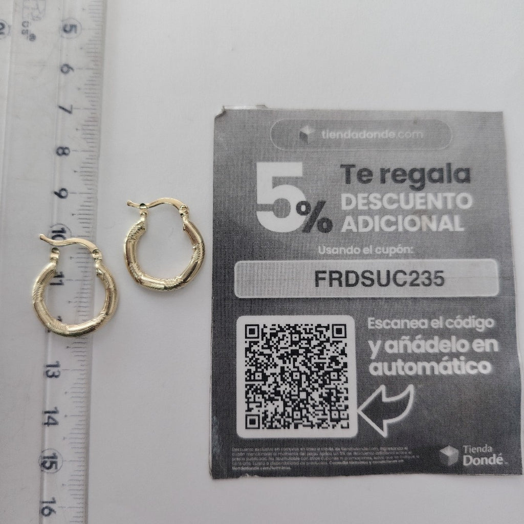 ARETES TEJIDO ARRACADAS CON DISEÑO 14K 2.7 GR (NUEVO)