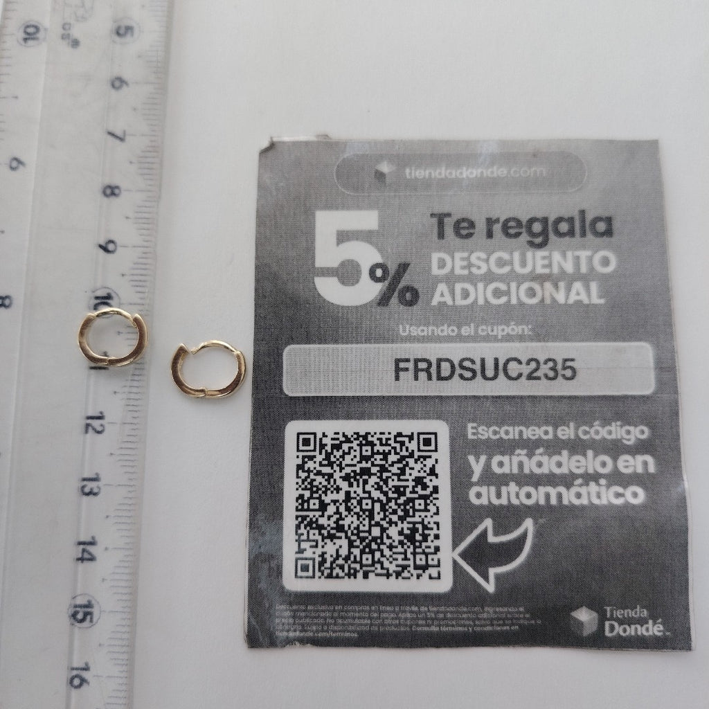 ARETES HUGGIE 14K 1.3 GR (NUEVO)