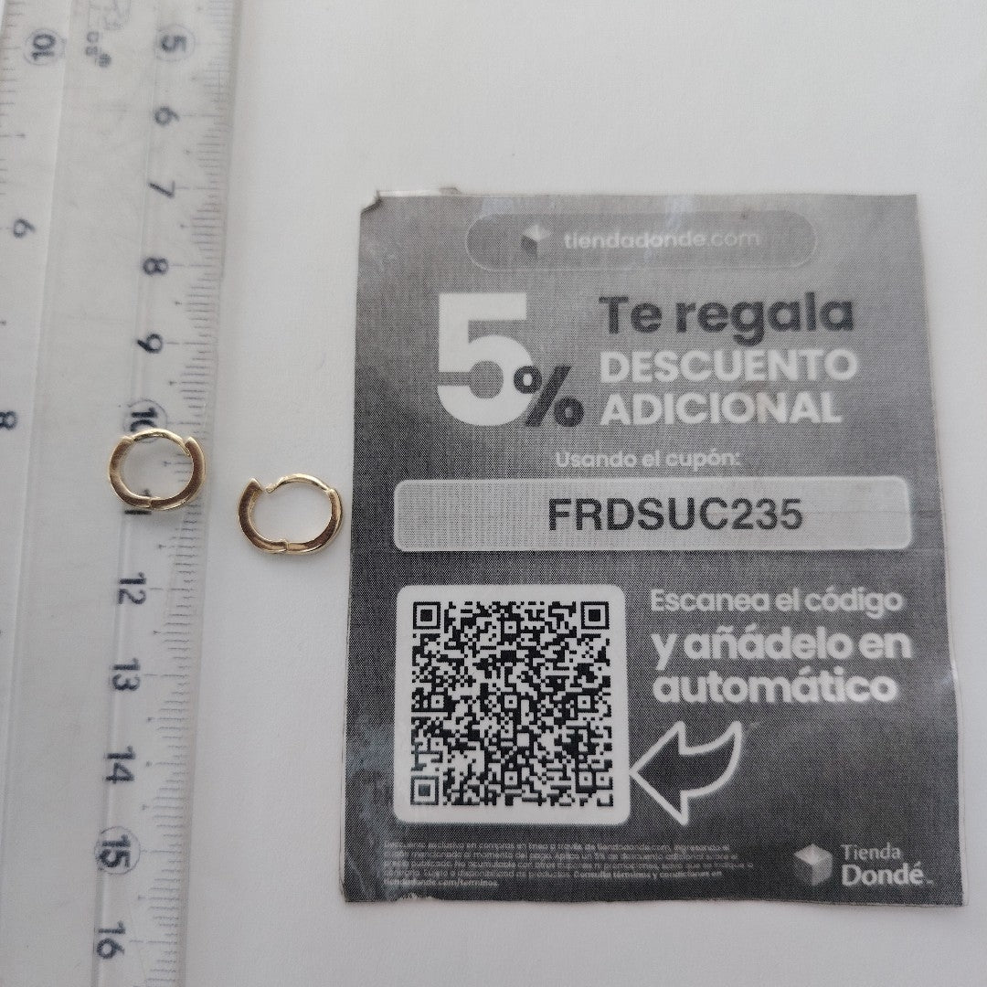 ARETES HUGGIE 14K 1.3 GR (NUEVO)