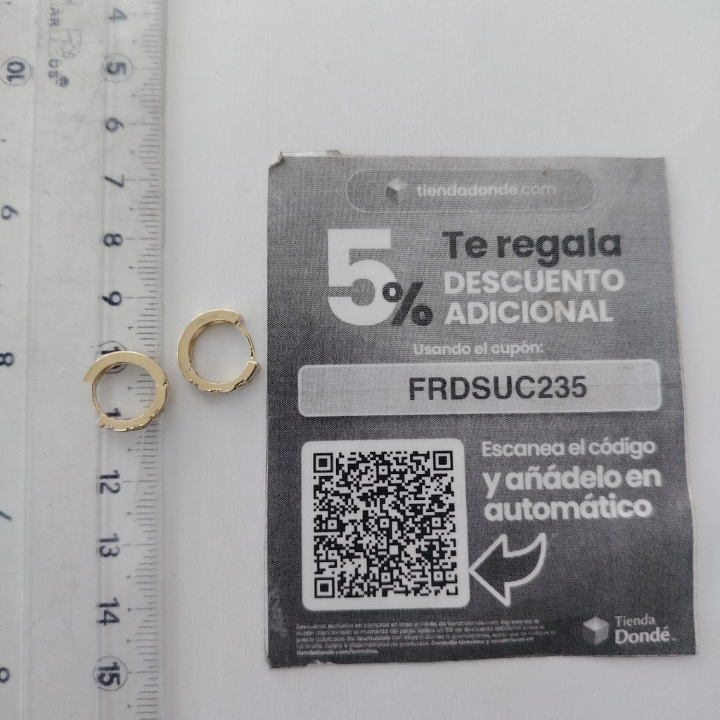 ARETES HUGGIES CON CIRCONIAS 14K 2.2 GR (NUEVO)