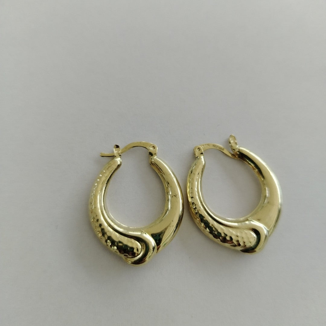ARETES ARRACADAS ENTRELAZADAS 14K 2.6 GR (NUEVO)