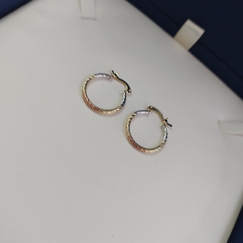 ARETES TEJIDO ARRACADAS TZL COMBINADAS 14K 1.8 GR (NUEVO)