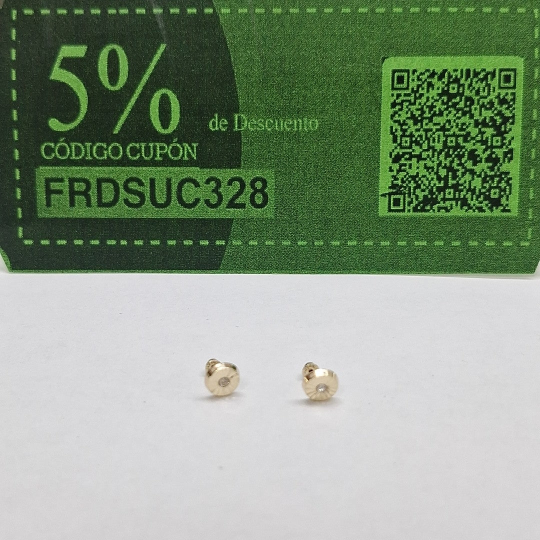 BROQUELES BROQUEL FIG BOTON C CIRCONIA 14K 0.2916 GR (NUEVO)
