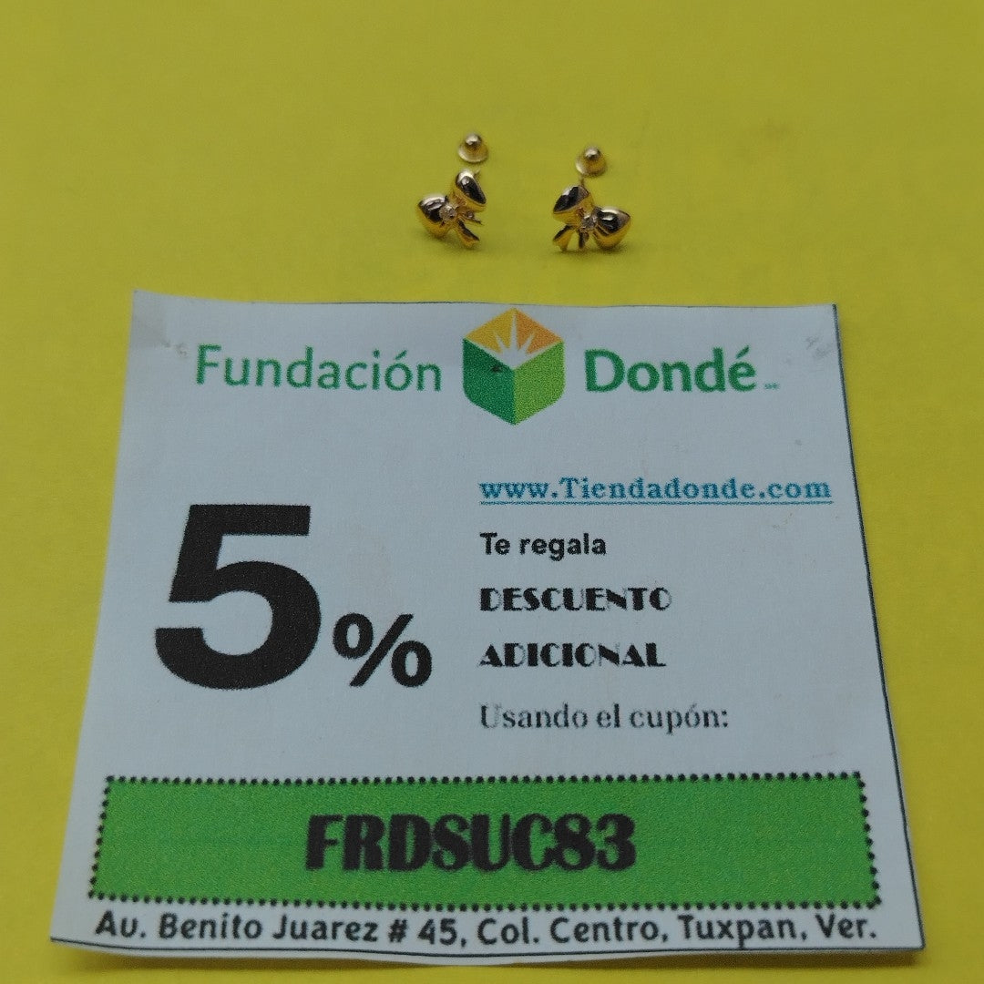 BROQUELES BROQUEL FIG MOÑO C CIRCONIA 14K 0.2441 GR (NUEVO)