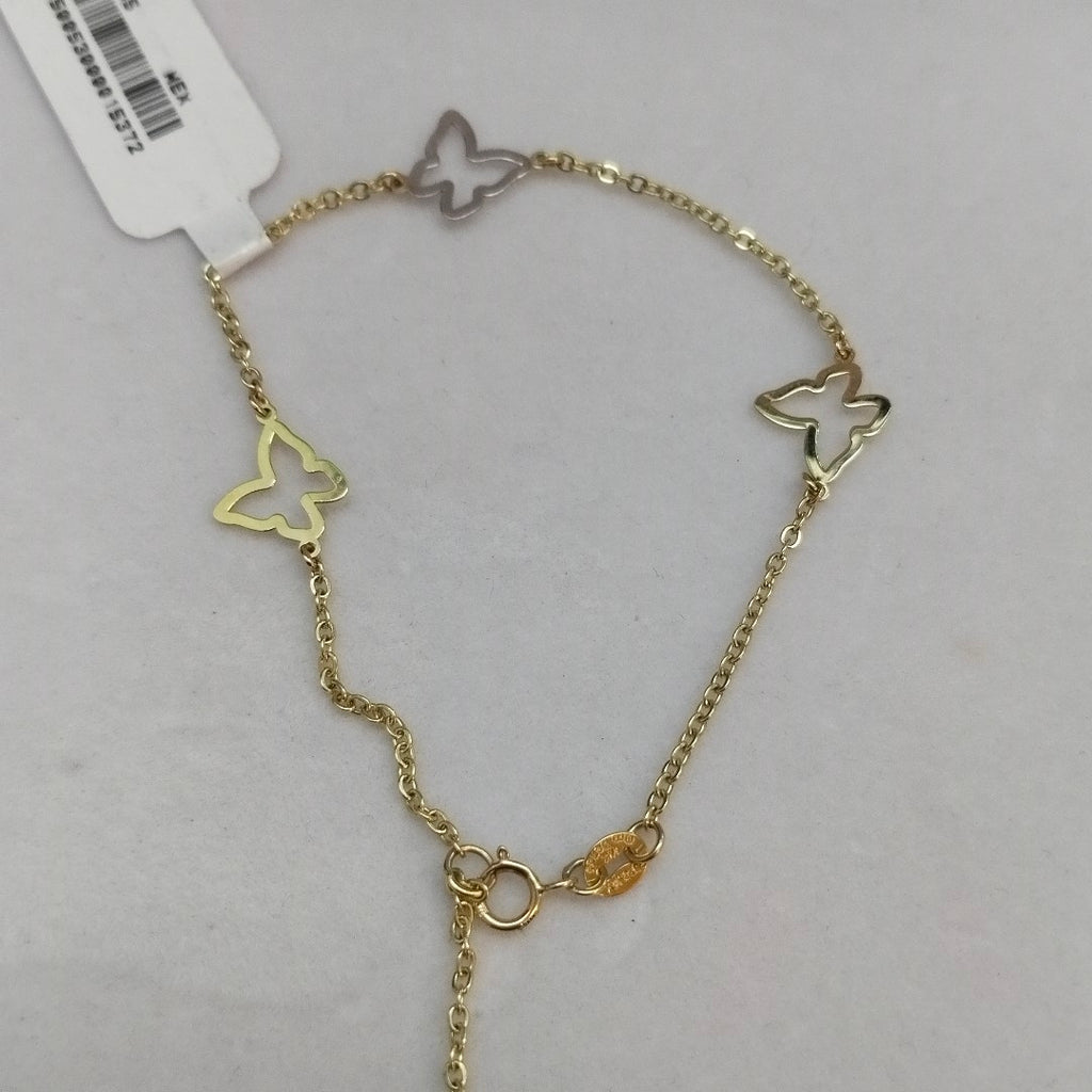 PULSERA ESPECIAL C MARIPOSAS 14K 18 CM 1.7 GR (NUEVO)