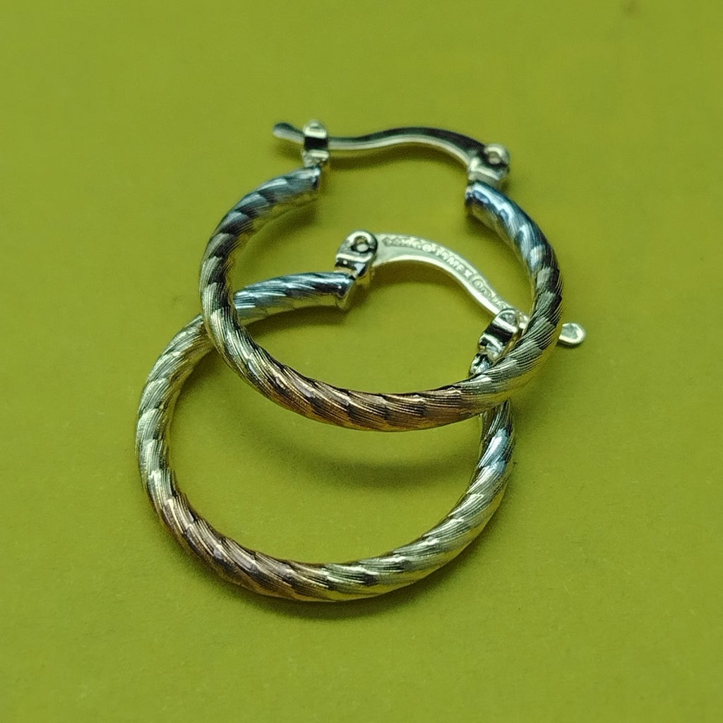 ARETES TEJIDO ARRACADAS TZL COMBINADAS 14K 1.8 GR (NUEVO)