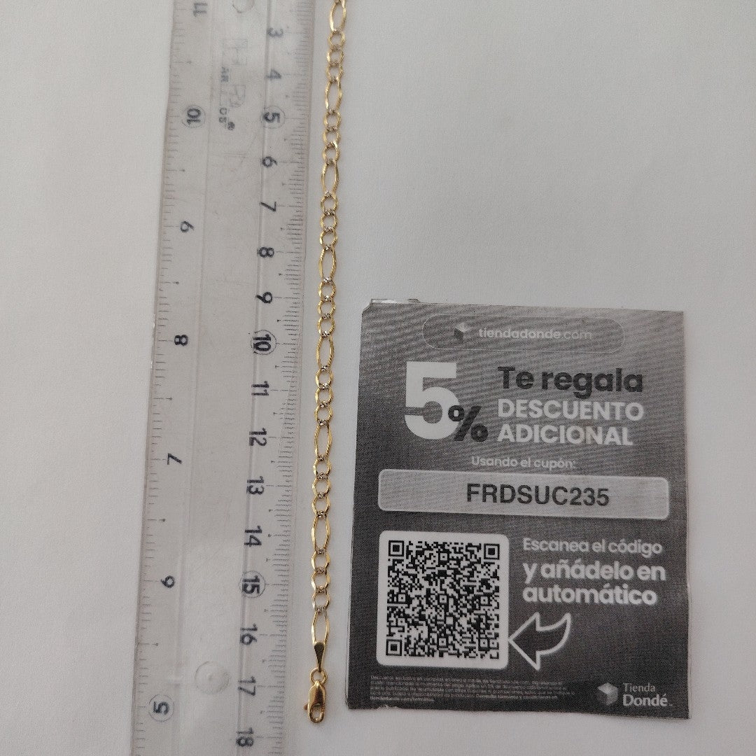 PULSERA 3X1 DIAMANTADA 14K 18 CM 2.7 GR (NUEVO)