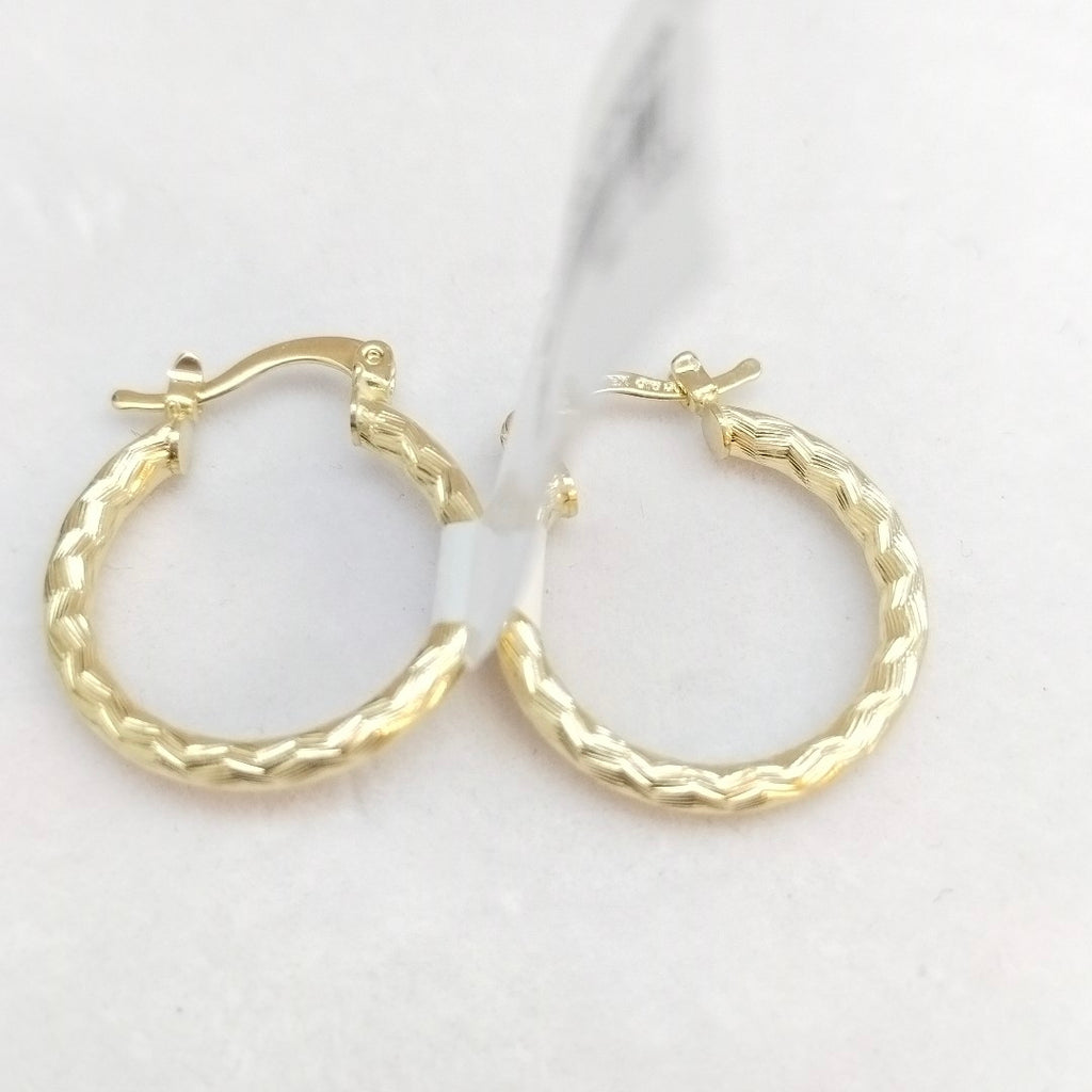 ARETES ARRACADAS LABRADAS 14K 2.1 GR (NUEVO)