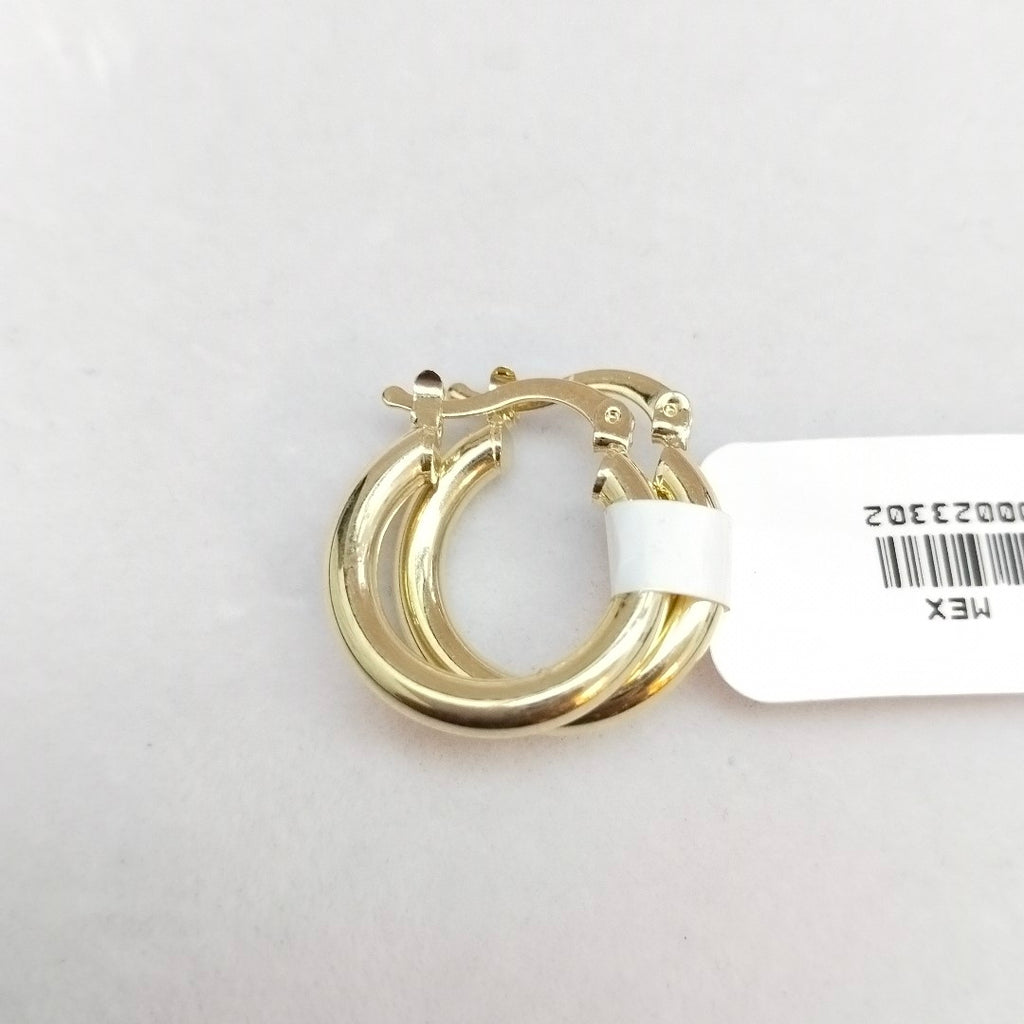 ARETES TEJIDO ARRACADAS LISAS 14K 1.6 GR (NUEVO)