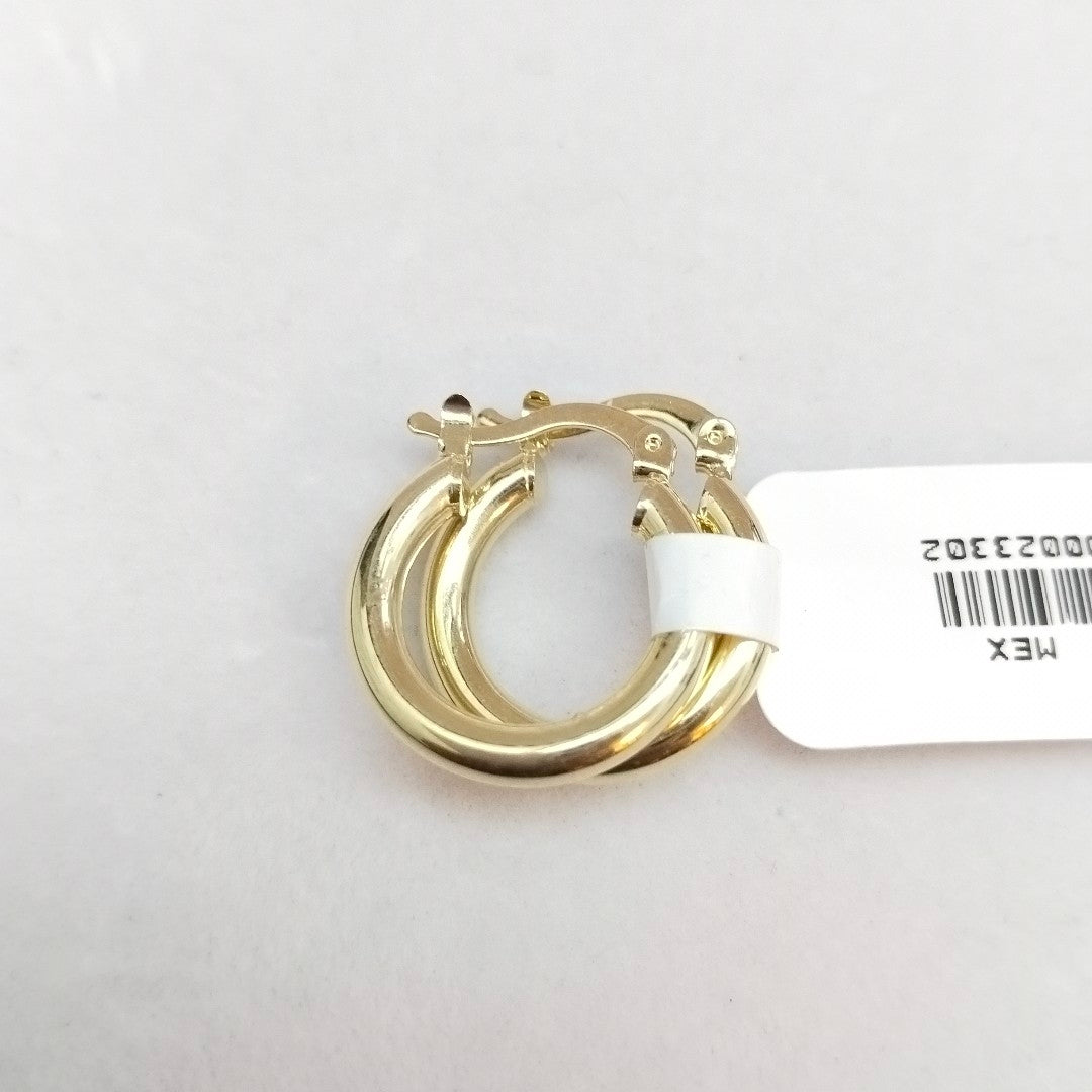 ARETES TEJIDO ARRACADAS LISAS 14K 1.6 GR (NUEVO)