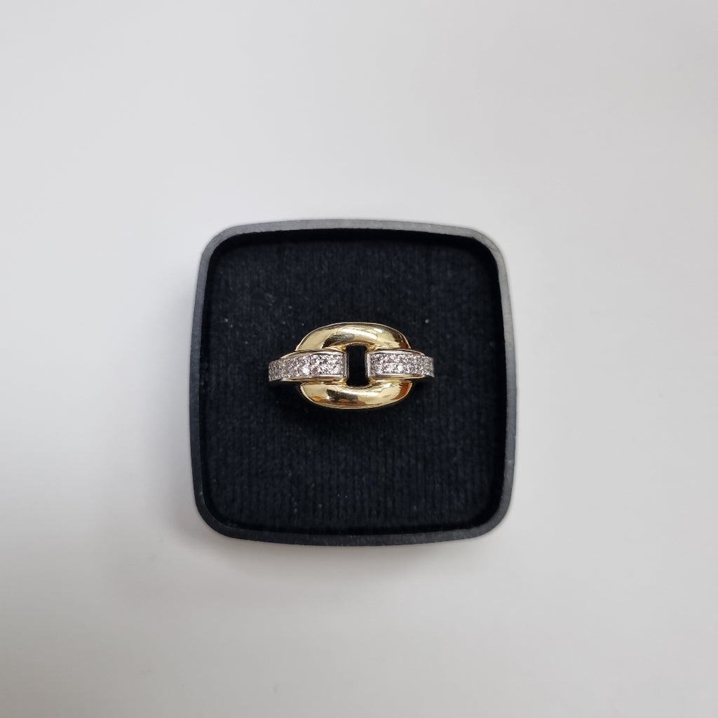 ANILLO ANILLITO C CIRCONIAS 10K 7.5 TALLA 2.4 GR (NUEVO)