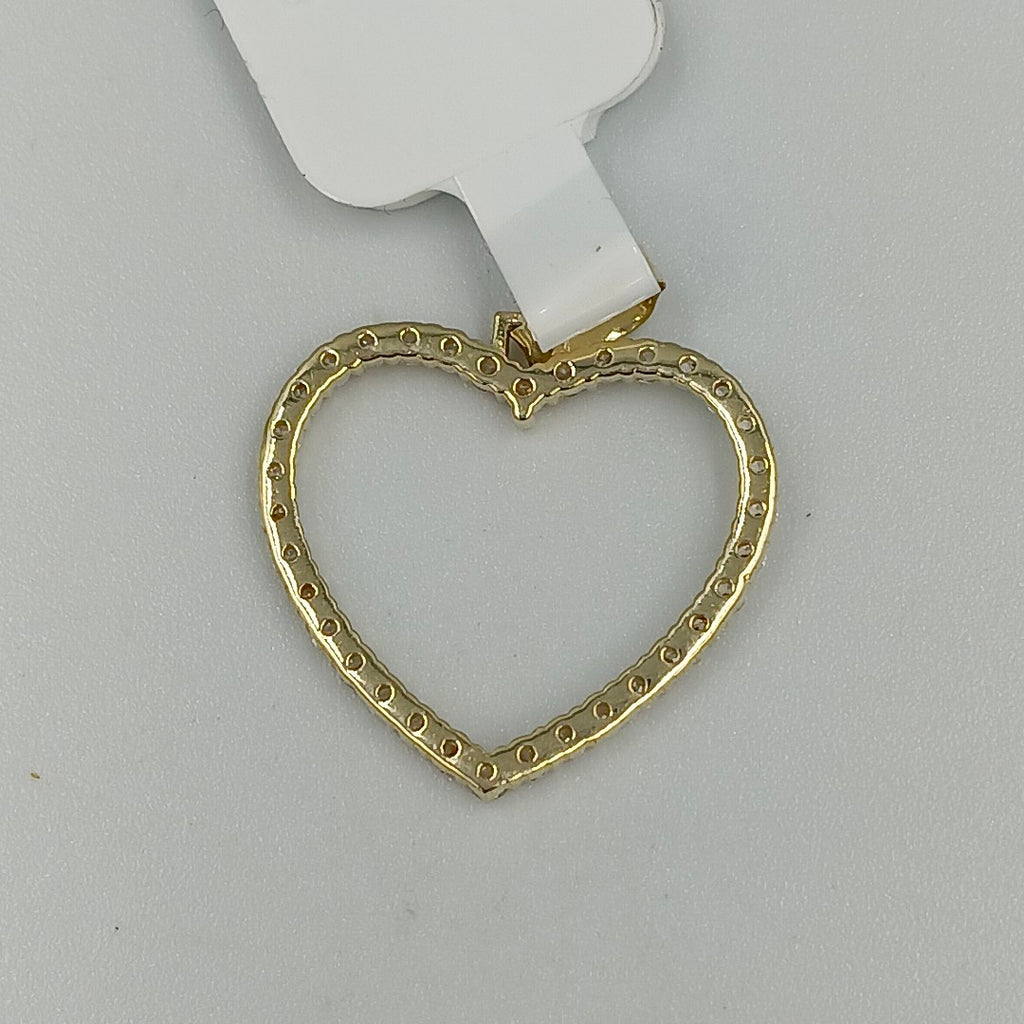 DIJE CORAZON CON CIRCONIAS 10K 1.2 GR (NUEVO)