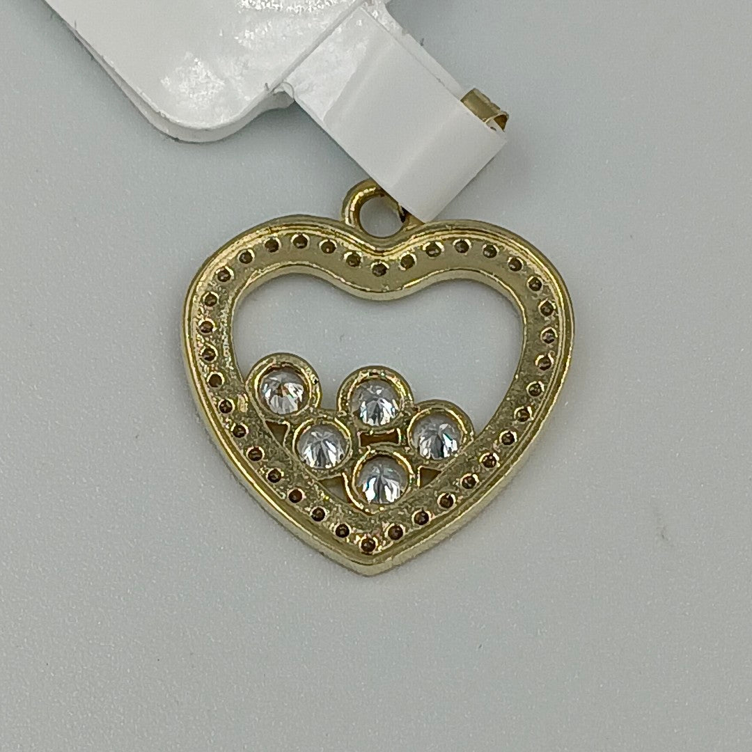 DIJE CORAZON CON CIRCONIAS 14K 1.7 GR (NUEVO)