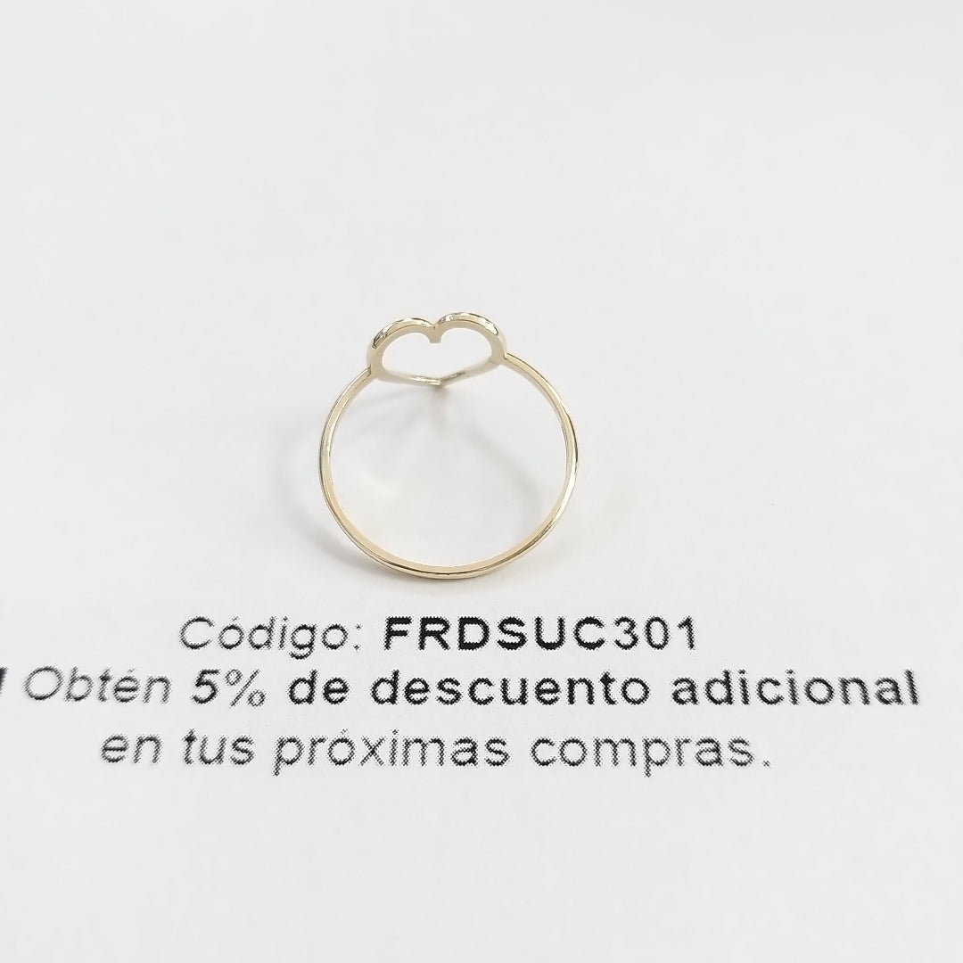 ANILLOS ANILLITO FIG CORAZON 10K TALLA 8 0.9 GR (NUEVO)
