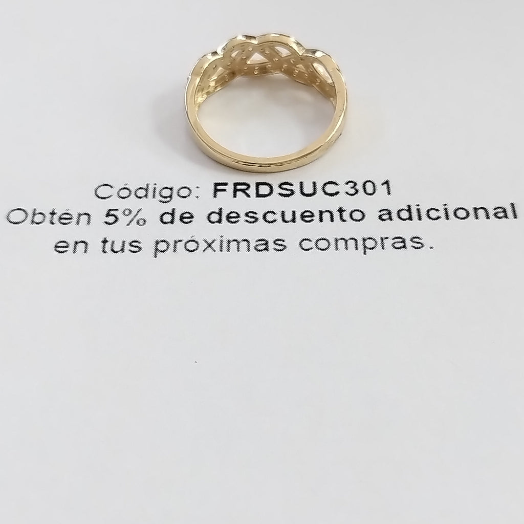 ANILLOS C CIRCONIAS 14K TALLA 8 2.6 GR (NUEVO)