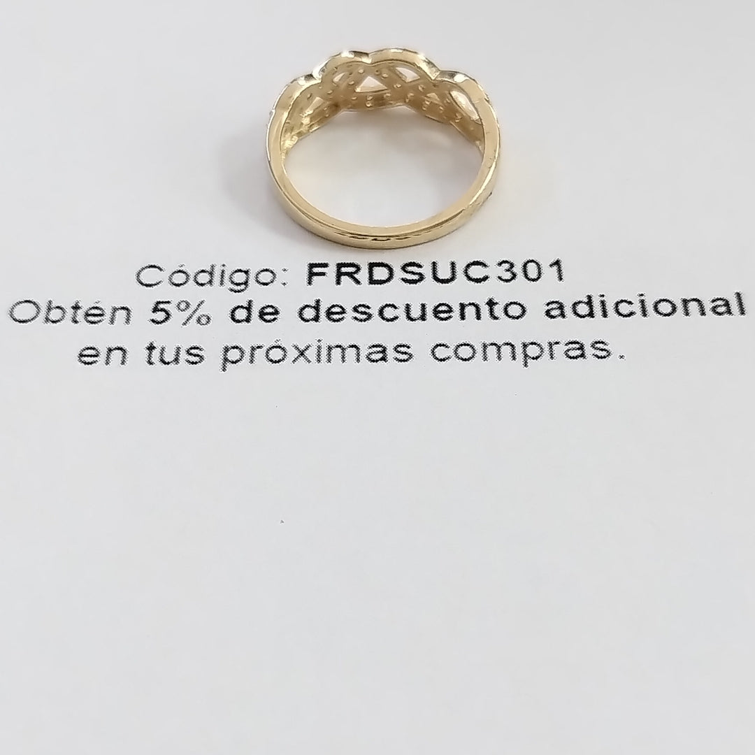 ANILLOS C CIRCONIAS 14K TALLA 8 2.6 GR (NUEVO)