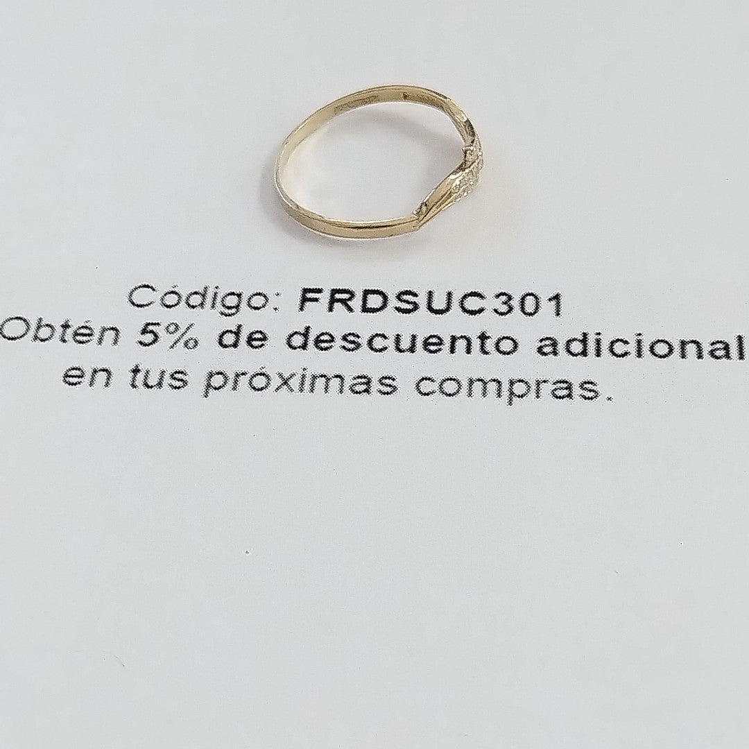 ANILLOS CON CIRCONIAS 14K TALLA 7 0.9 GR (NUEVO)