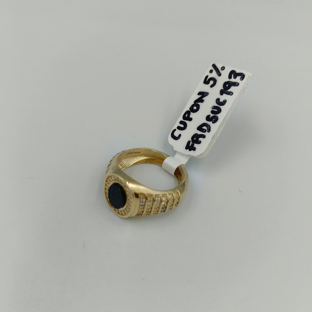 ANILLOS C ONIX Y CIRCONIAS 14K TALLA 9 4.4 GR (NUEVO)
