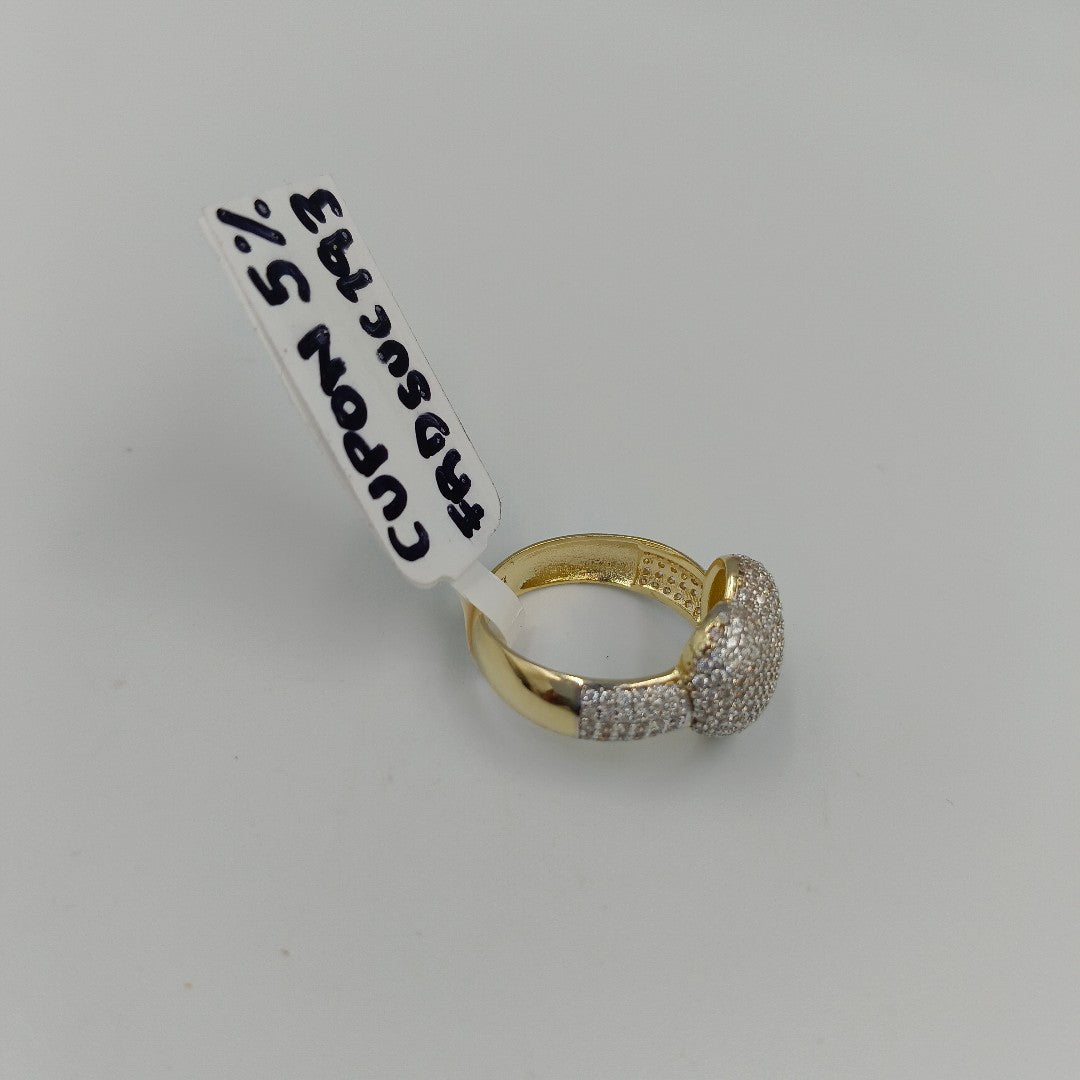 ANILLO ANILLITO CORAZON C CIRCONIAS 14K 8 TALLA 4.9 GR (NUEVO)