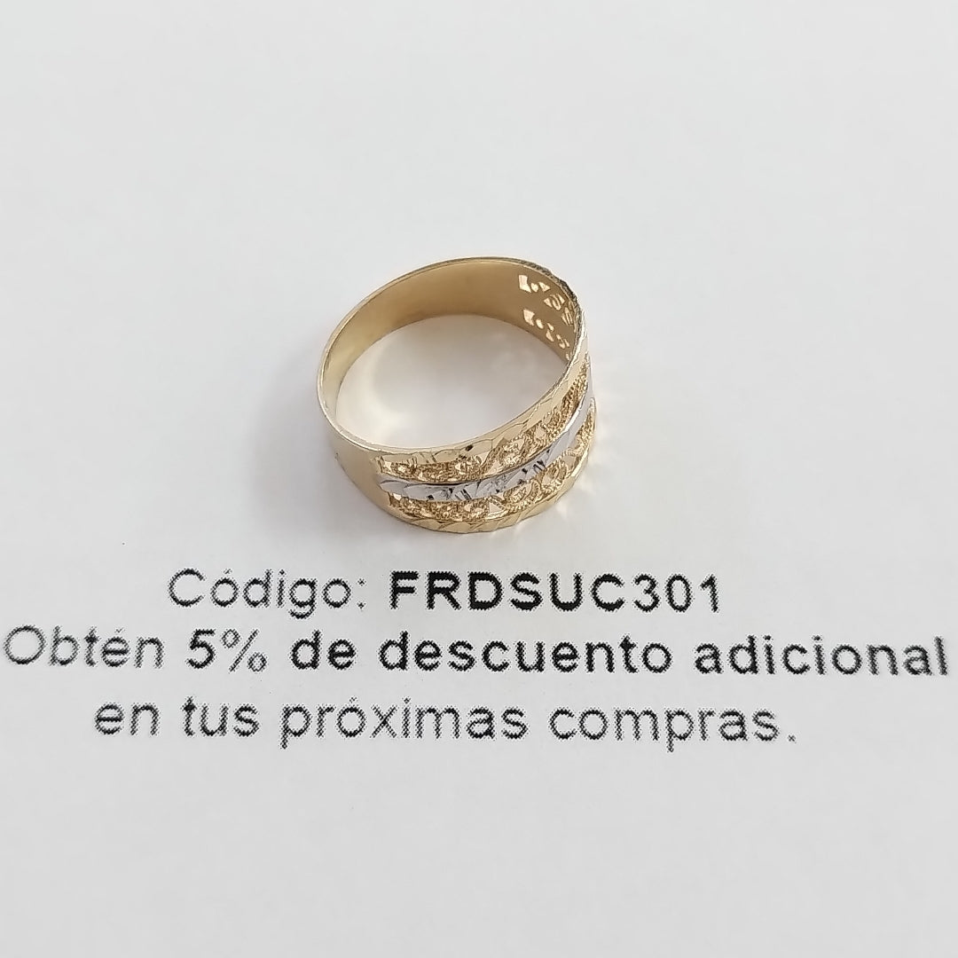 ANILLOS TIPO FILIGRANA COMBINADO 14K TALLA 8 2.7 GR (NUEVO)