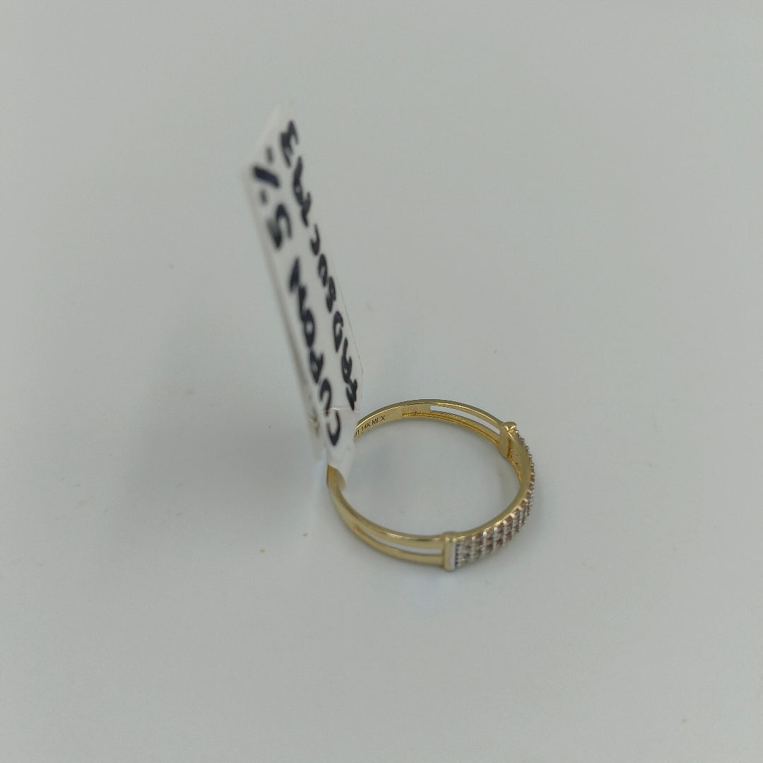 ANILLO ANILLITO C CIRCONIAS 14K 9 TALLA 1.5 GR (NUEVO)