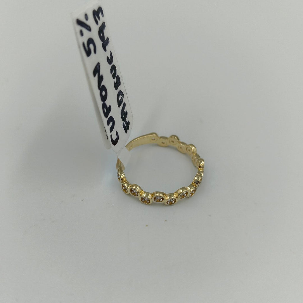 ANILLO ANILLITO C CIRCONIAS 14K 9 TALLA 2.1 GR (NUEVO)
