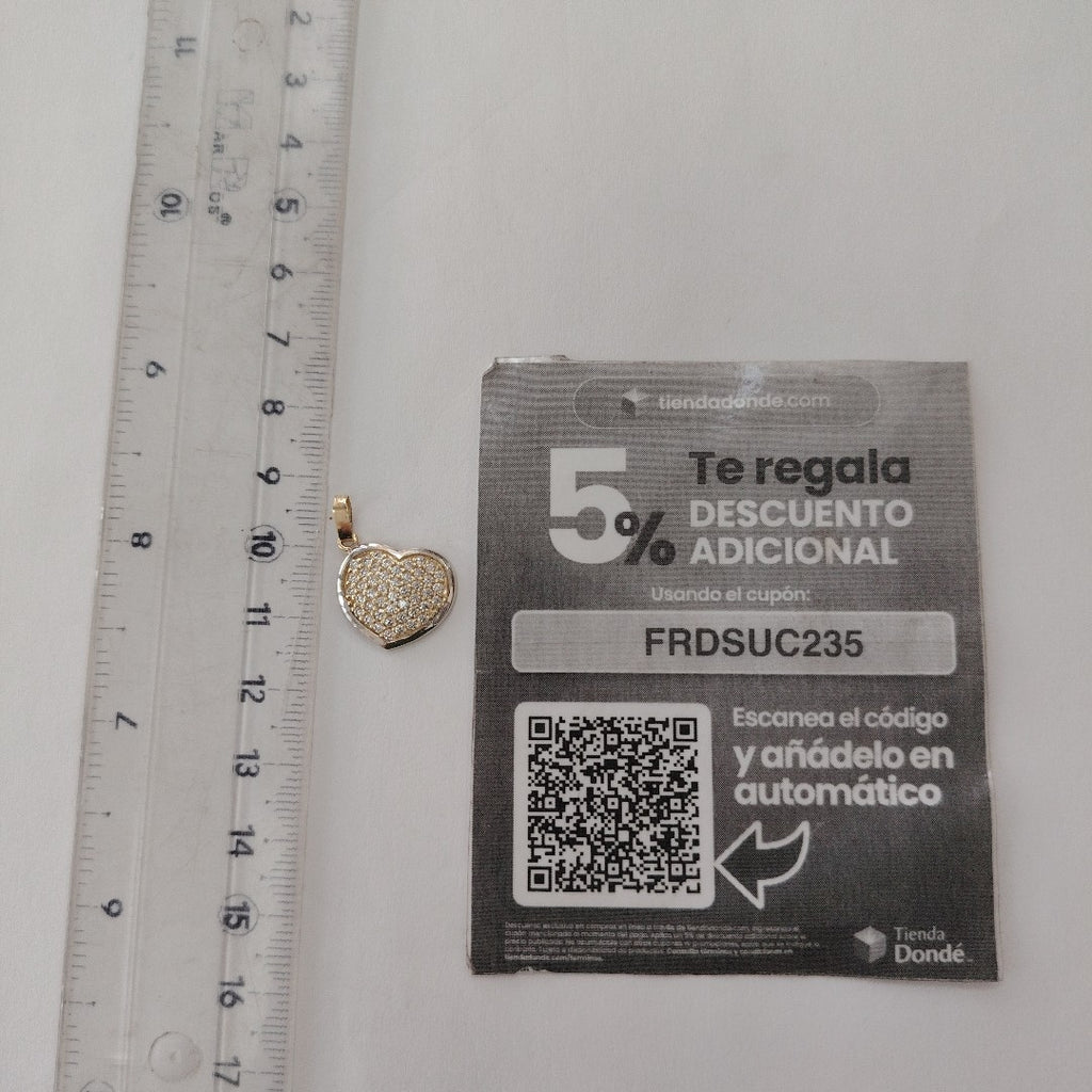 DIJE CORAZON CON CIRCONIAS 14K 1.8 GR (NUEVO)