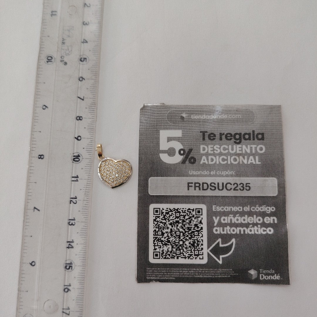 DIJE CORAZON CON CIRCONIAS 14K 1.8 GR (NUEVO)