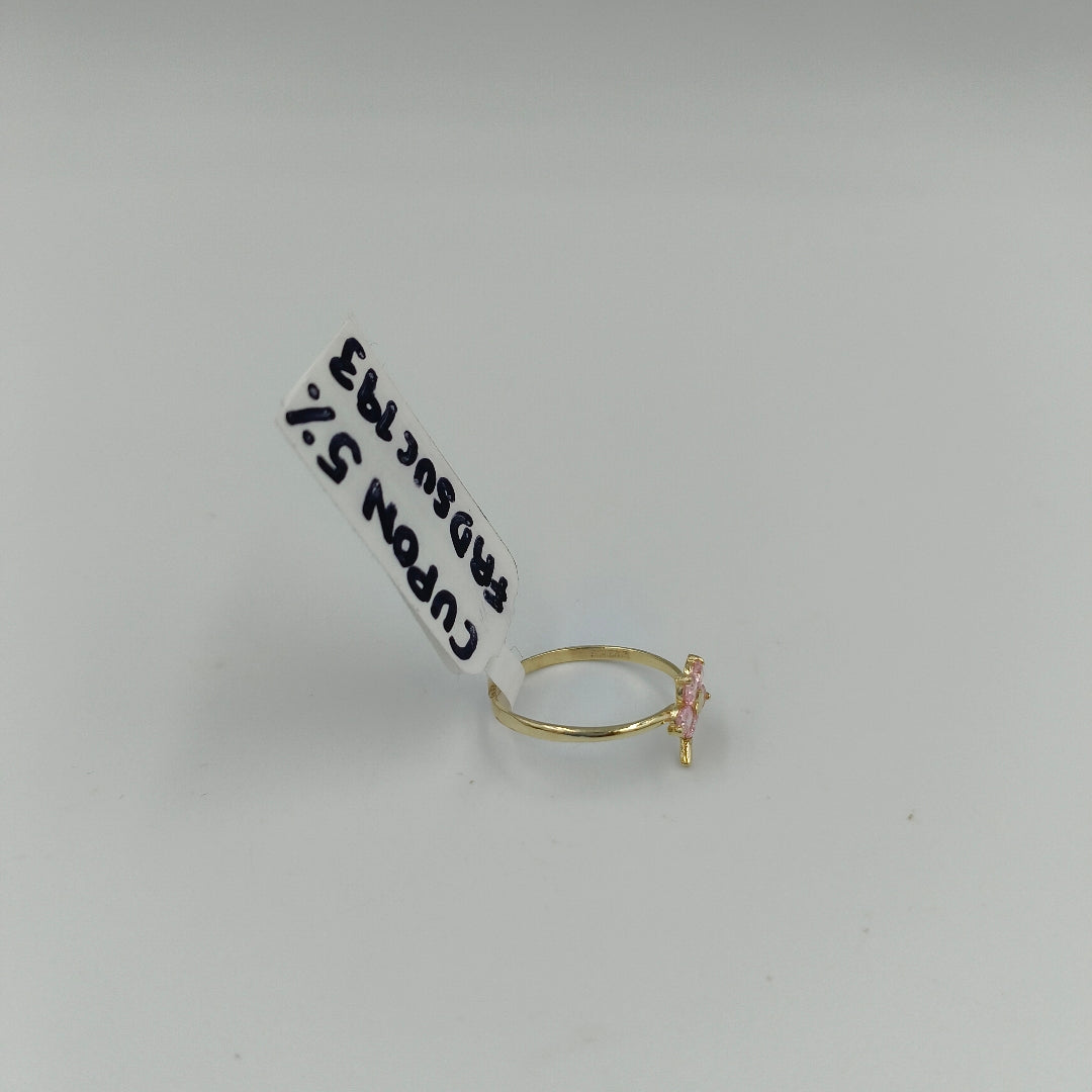 ANILLOS FIG FLOR PIEDRAS COL 14K TALLA 7 0.9 GR (NUEVO)