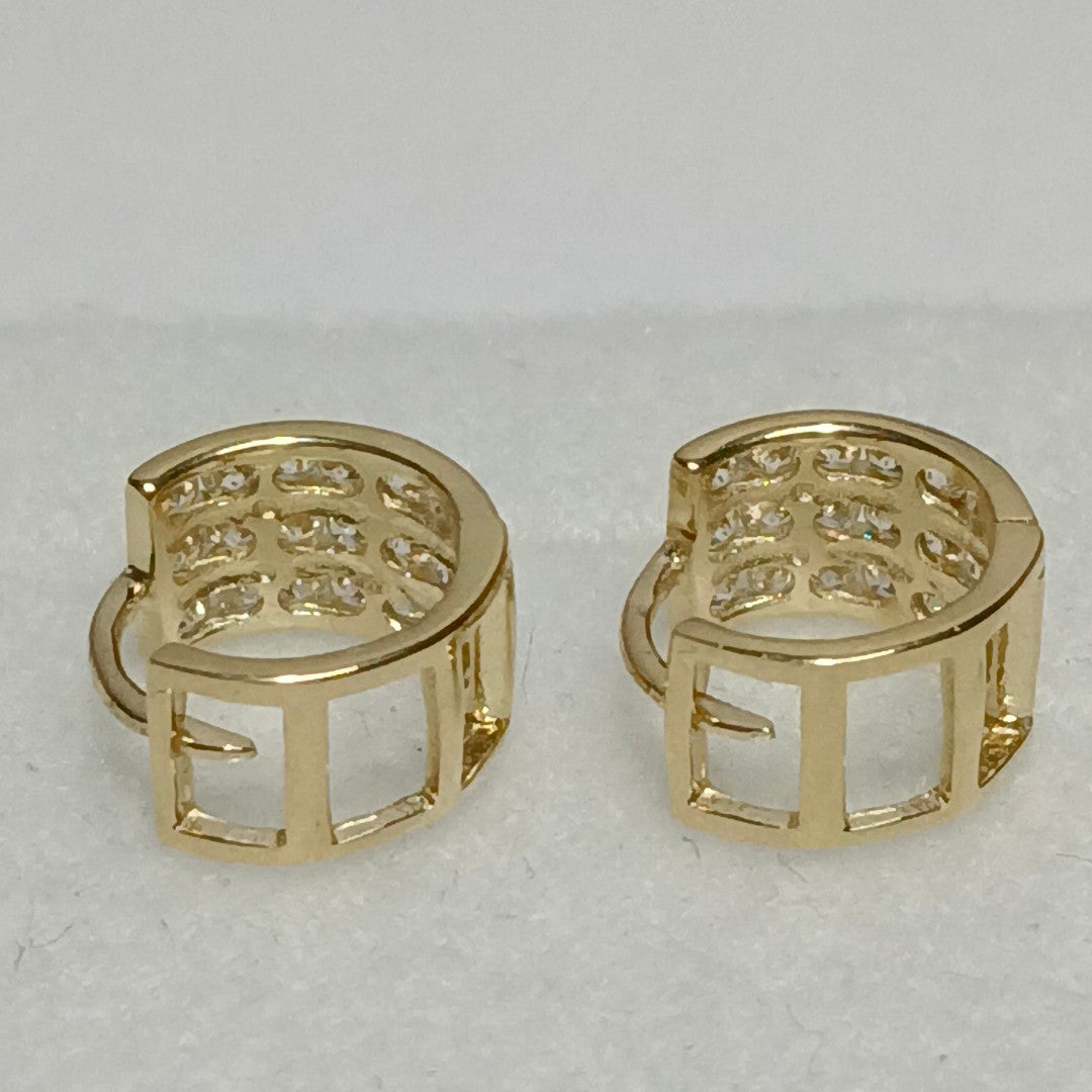 ARETES HUGGIES C CIRCONIA 14K 2.1 GR (NUEVO)