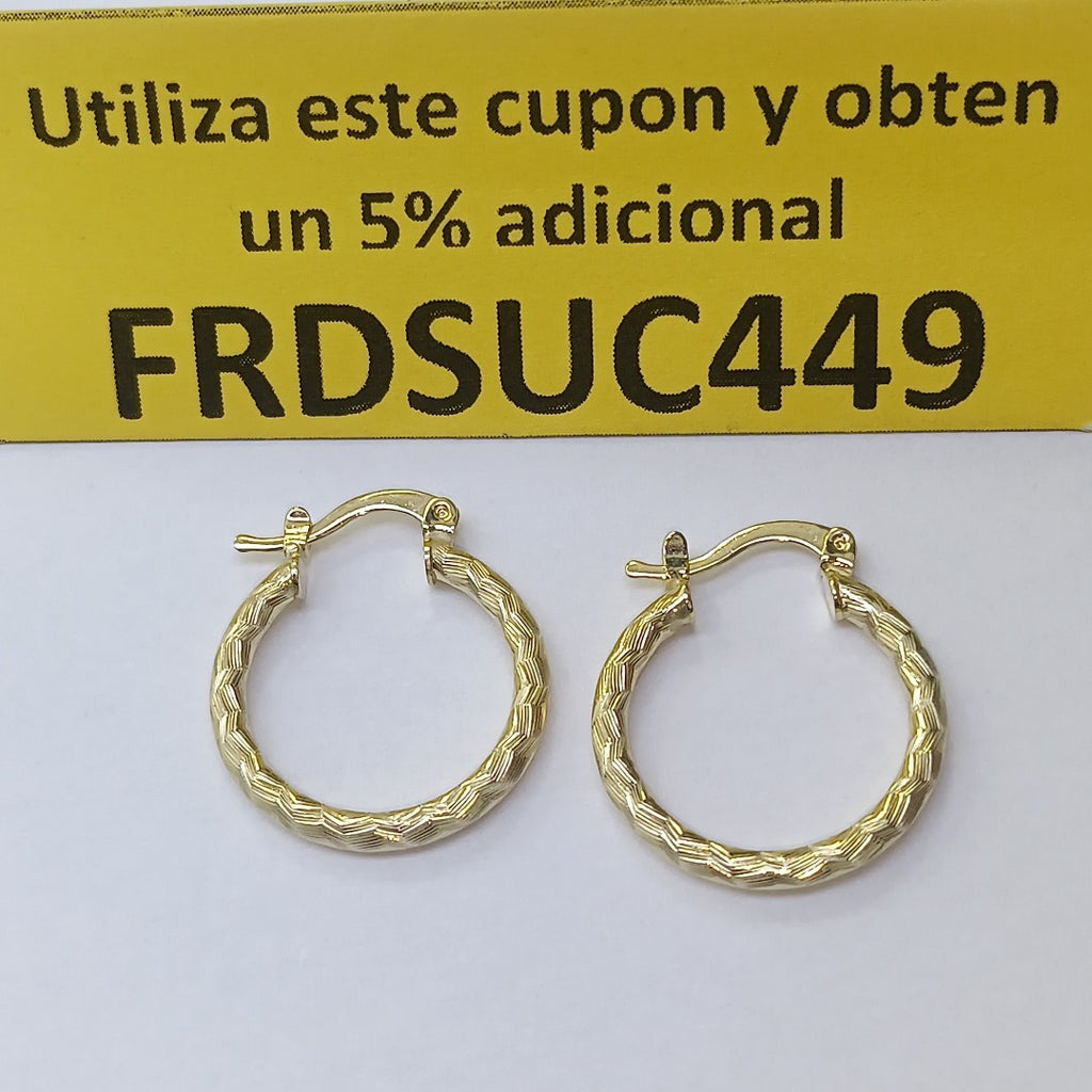 ARETES ARRACADAS LABRADAS 14K 2.2 GR (NUEVO)