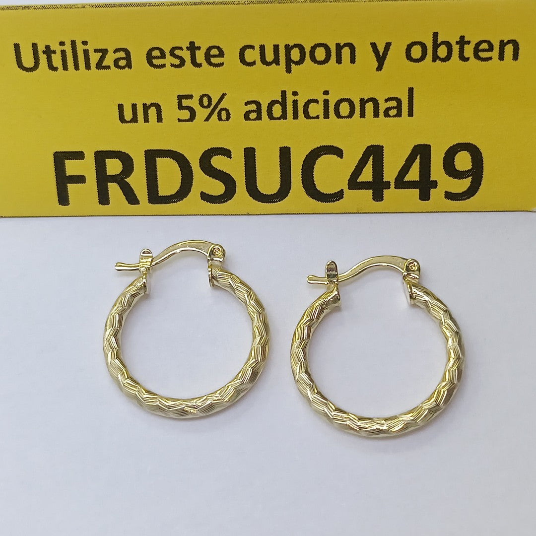 ARETES ARRACADAS LABRADAS 14K 2.2 GR (NUEVO)