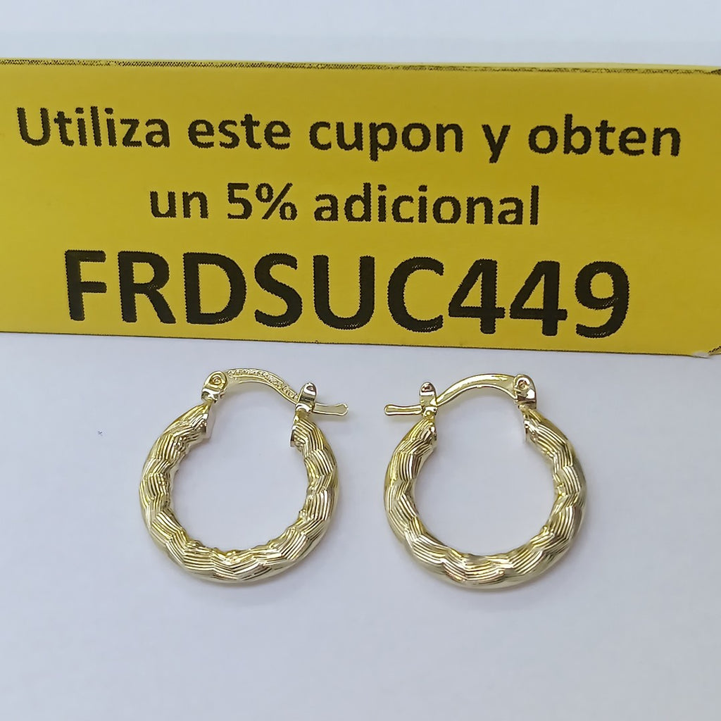 ARETES TEJIDO ARRACADAS ASTRIADAS 14K 1.9 GR (NUEVO)