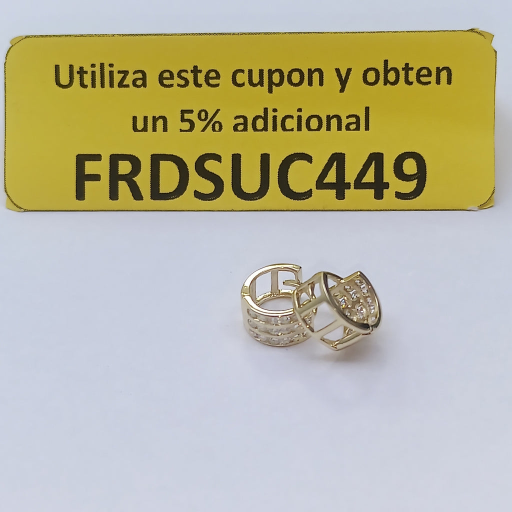 ARETES HUGGIES C CIRCONIA 14K 2.2 GR (NUEVO)