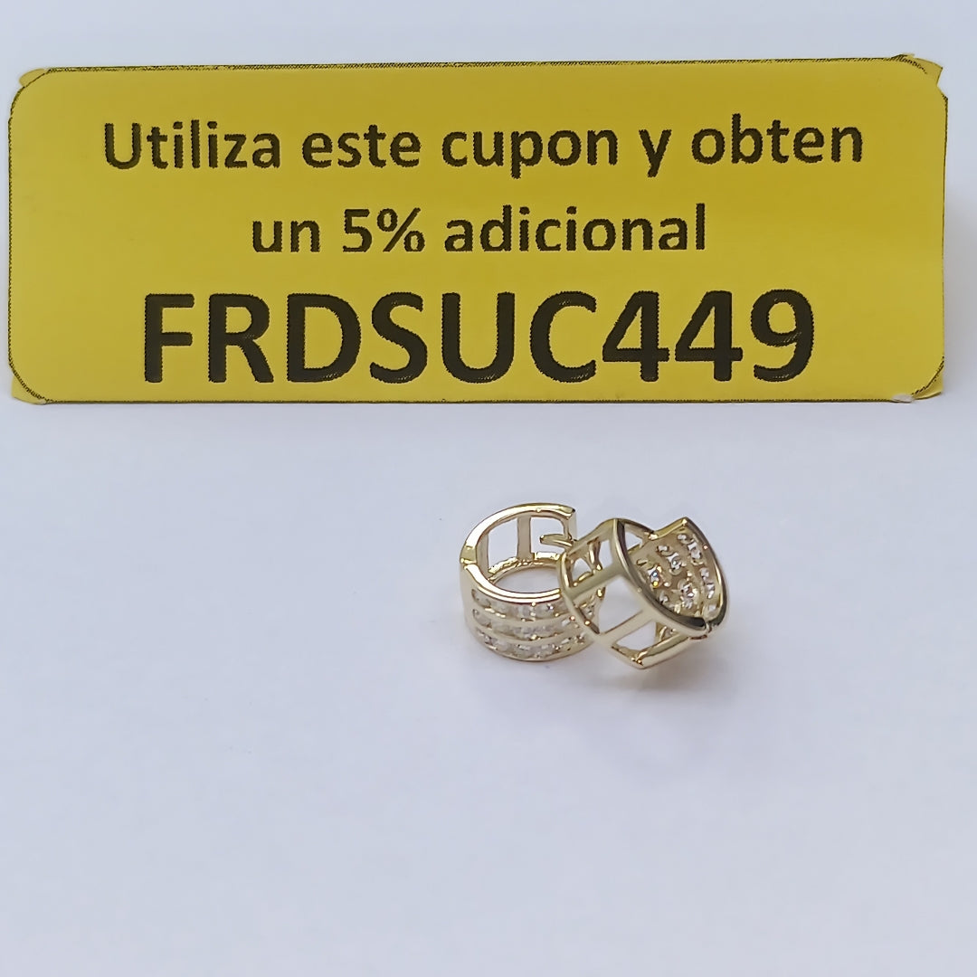 ARETES HUGGIES C CIRCONIA 14K 2.2 GR (NUEVO)