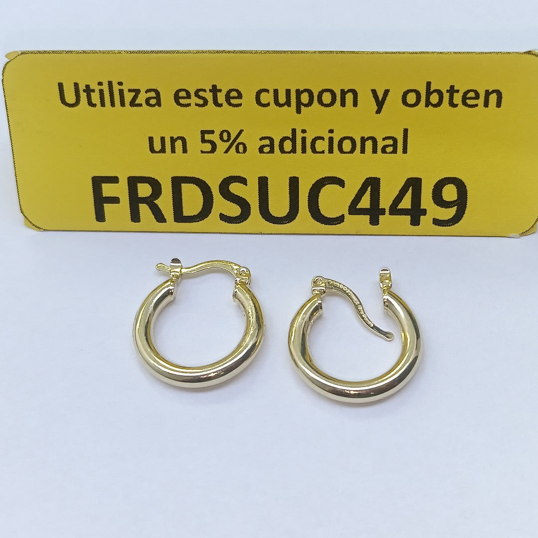 ARETES TEJIDO ARRACADAS LISAS 14K 1.6 GR (NUEVO)