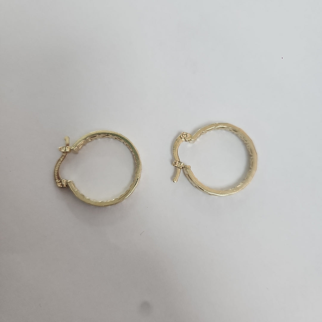ARETES TEJIDO ARRACADAS TIPO GRECAS 14K 2.1 GR (NUEVO)