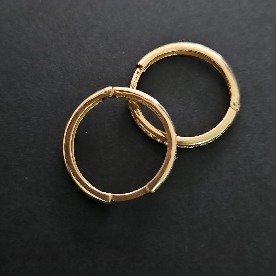 ARETES ARRACADAS C CIRCONIAS 14K 2.1 GR (NUEVO)