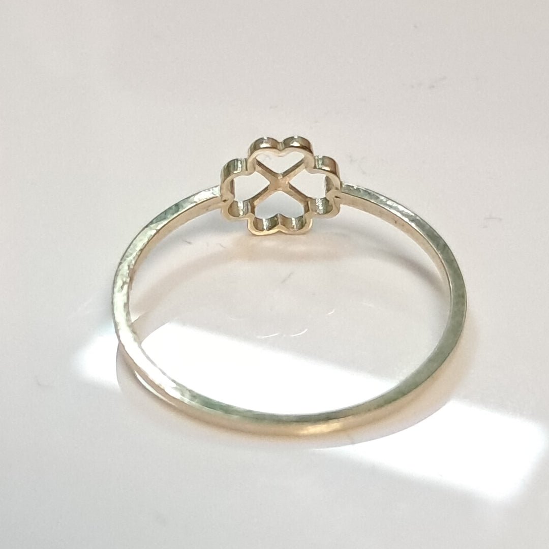 ANILLOS ANILLITO FIG TREBOL 4 HOJAS 10K TALLA 8 0.8 GR (NUEVO)