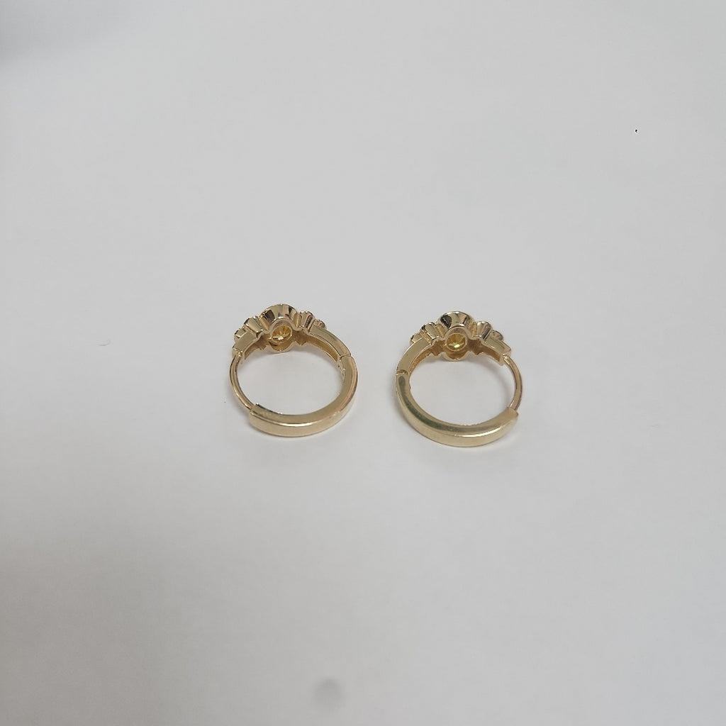 ARETES ARRACADAS CON CIRCONIAS Y PDRAS COL 14K 3.2 GR (NUEVO)