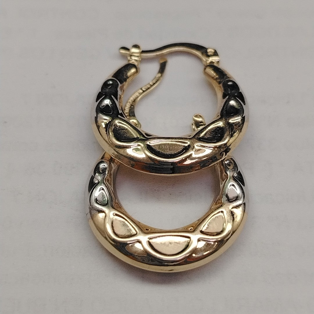 ARETES ARRACADAS COMBINADAS CON INFINITO 14K 2.3 GR (NUEVO)