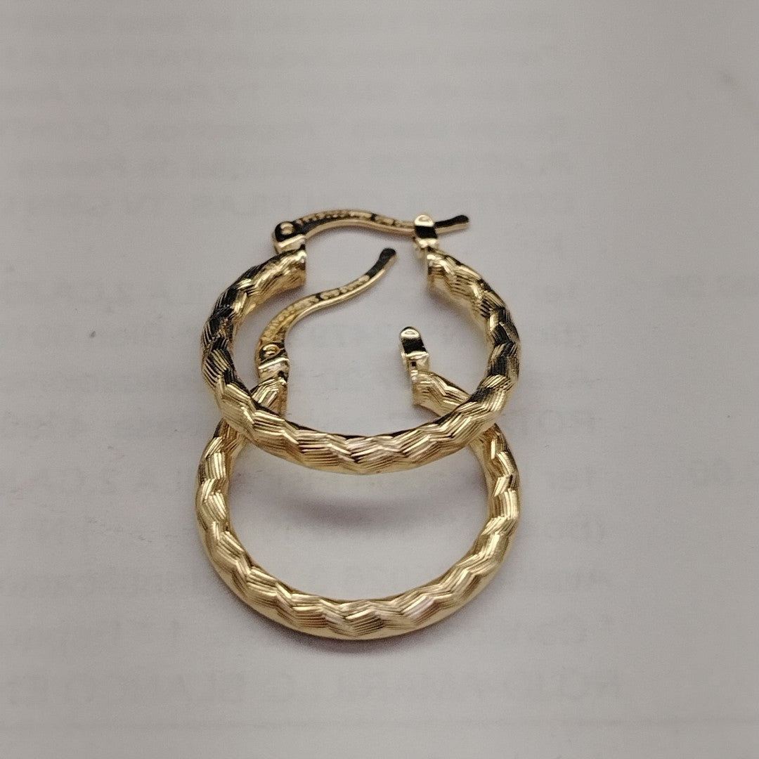 ARETES ARRACADAS LABRADAS 14K 2.1 GR (NUEVO)