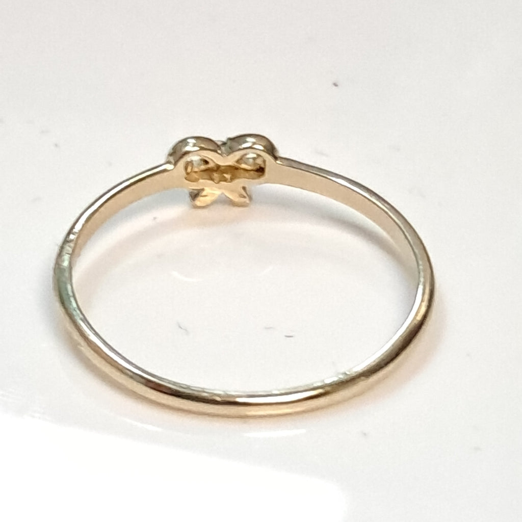 ANILLO ANILLITO FIG MOÑO C CIRCONIAS 14K 7 TALLA 0.9 GR (NUEVO)