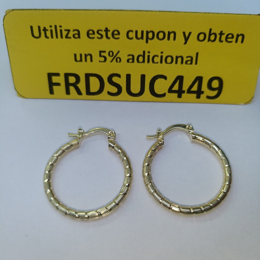 ARETES ARRACADAS LABRADAS 14K 3.2 GR (NUEVO)